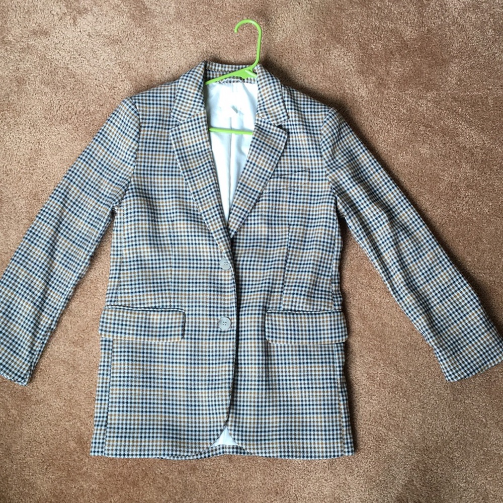 H&M Checked Oversized Blazer, Size XS (Fits like M)